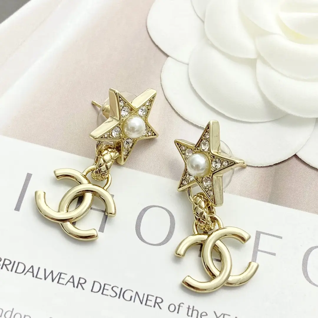 Chanel Pearl Star Double C Earrings