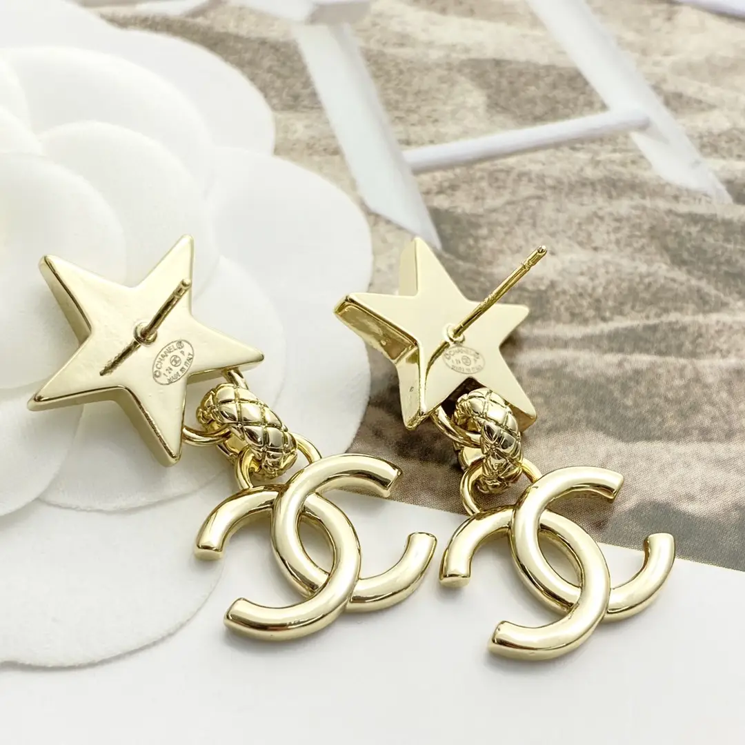 Chanel Pearl Star Double C Earrings