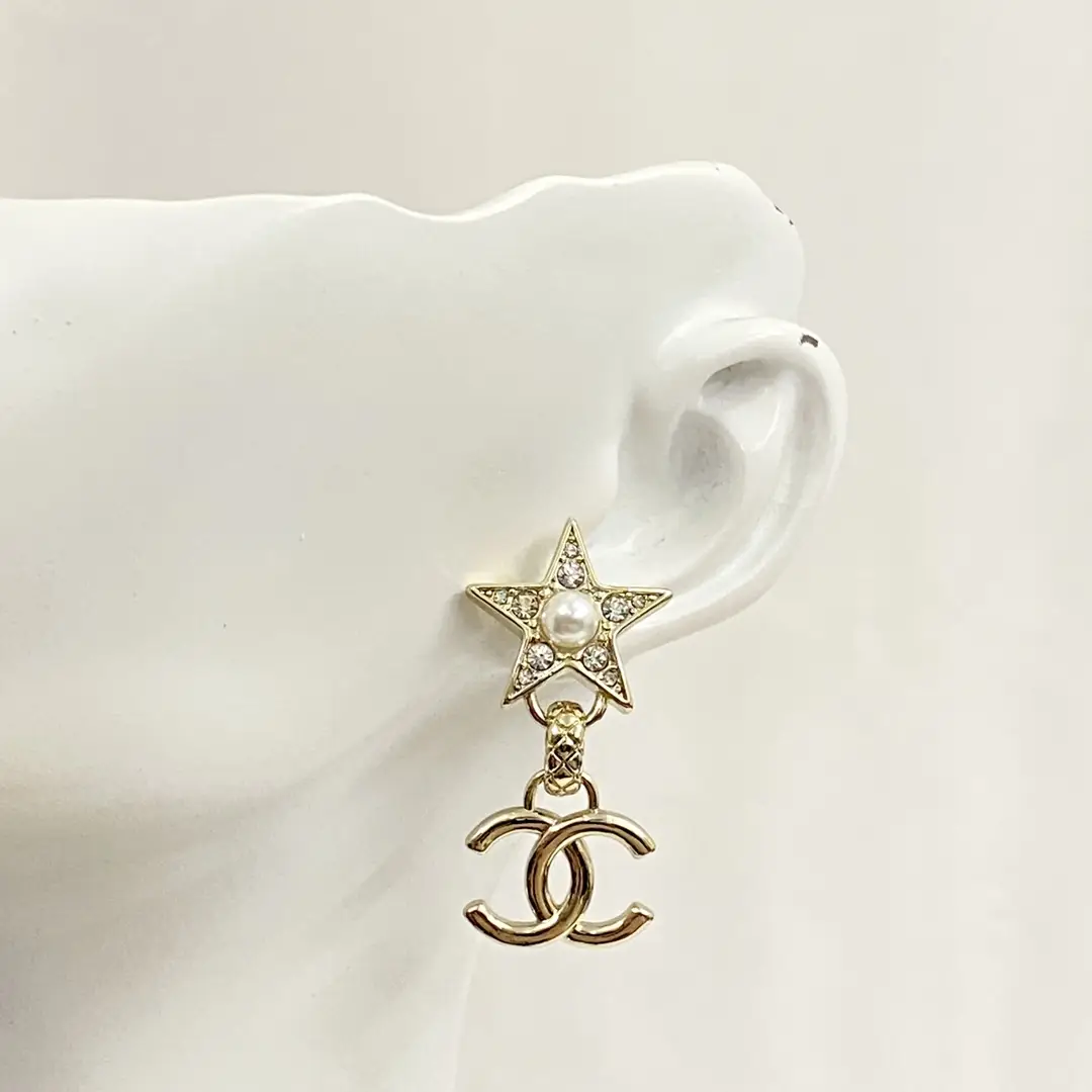 Chanel Pearl Star Double C Earrings