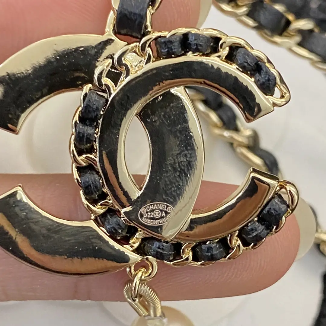 Chanel Pearl-in-Leather Vintage Necklace