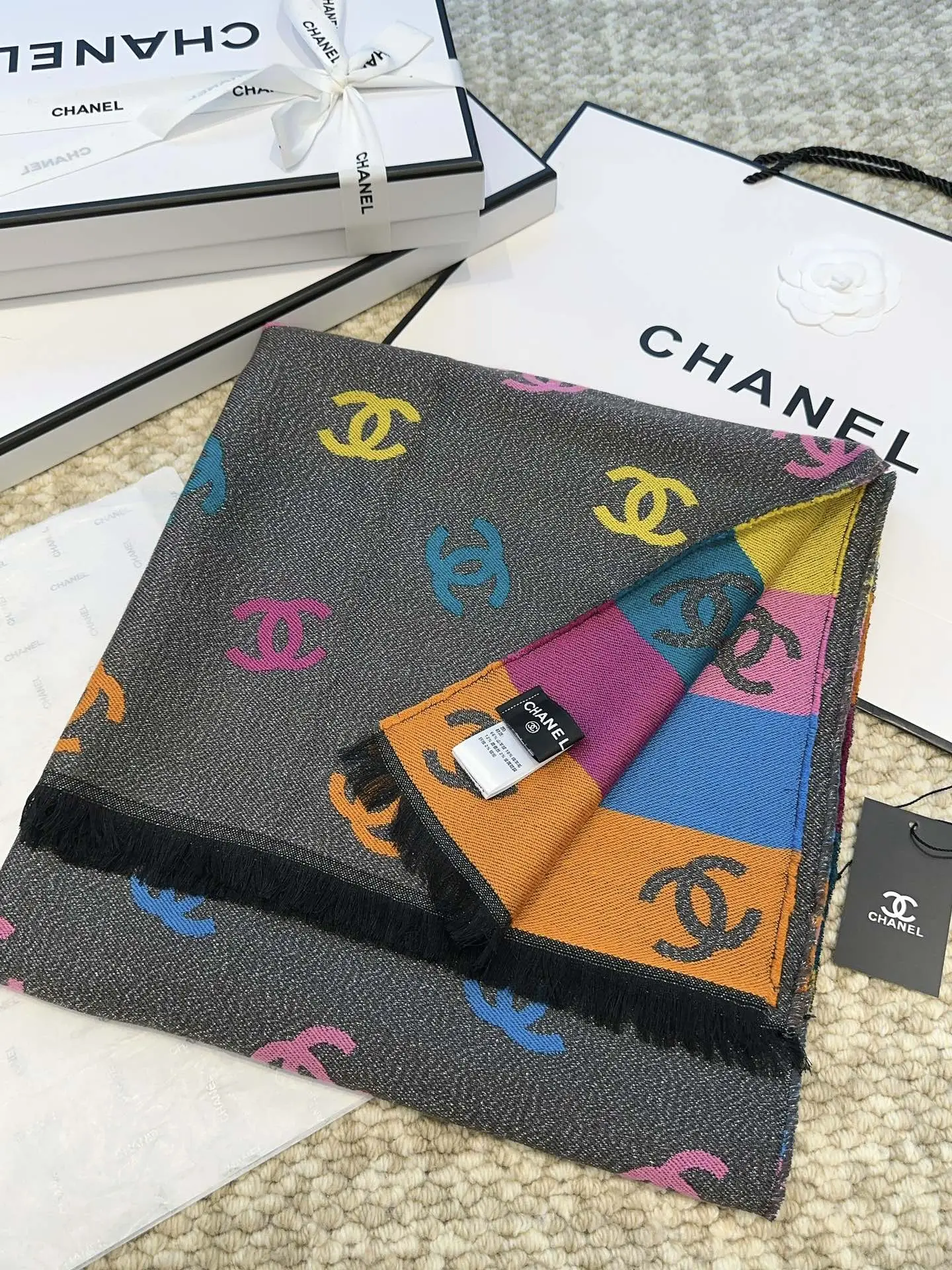 Chanel Rainbow Scarf