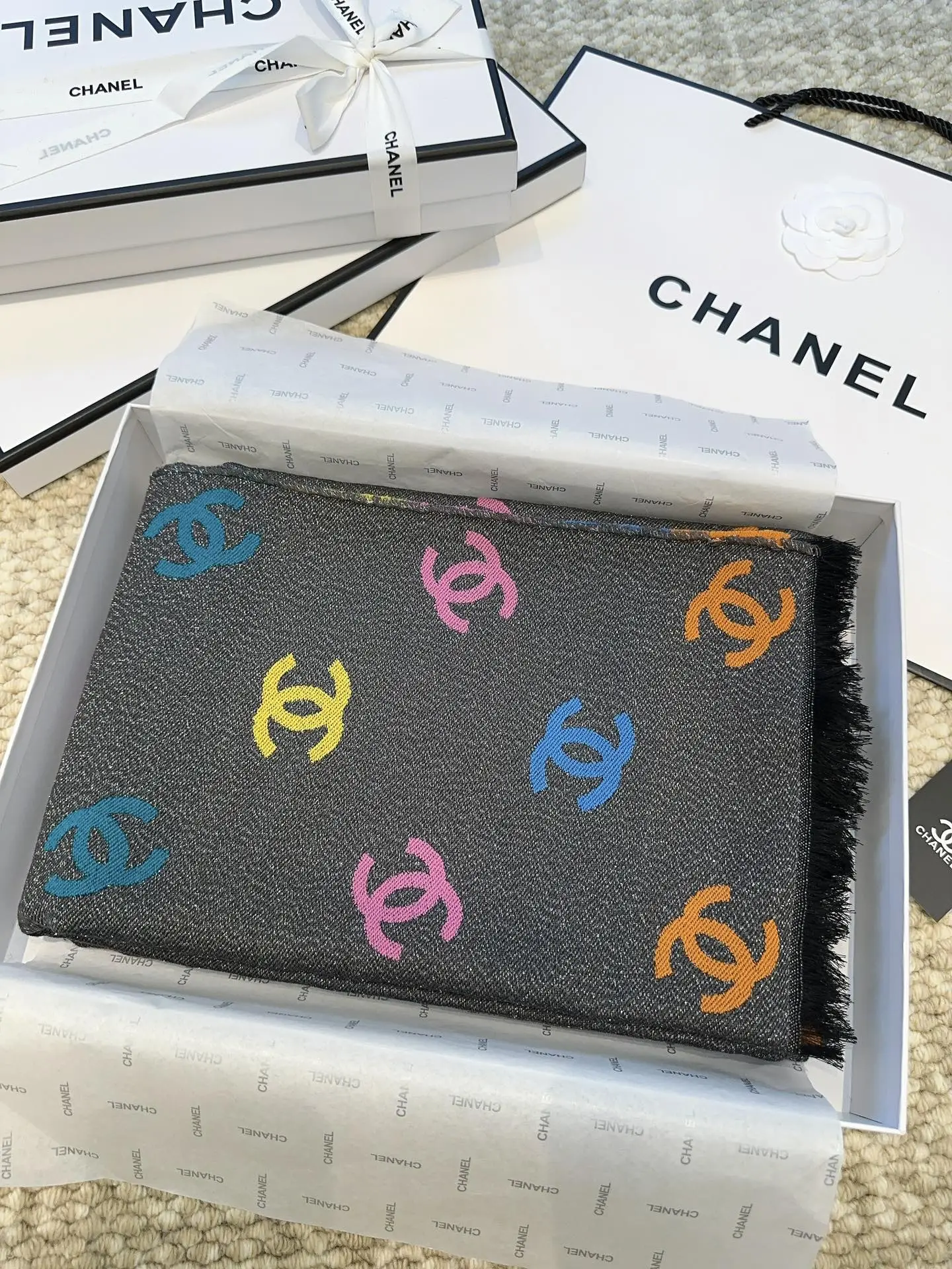 Chanel Rainbow Scarf