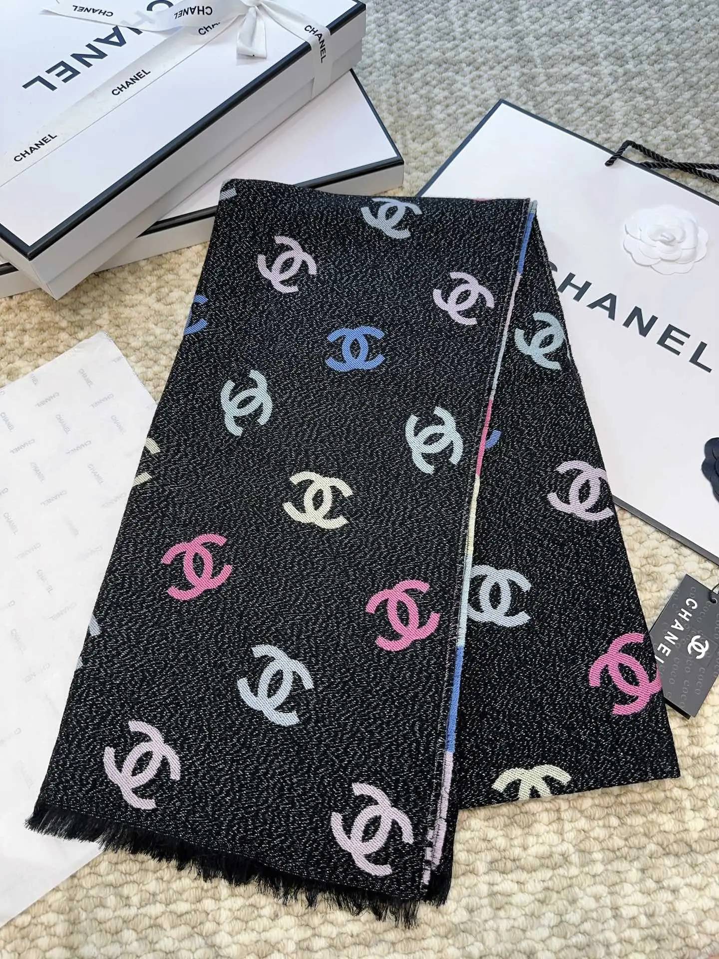 Chanel Rainbow Scarf