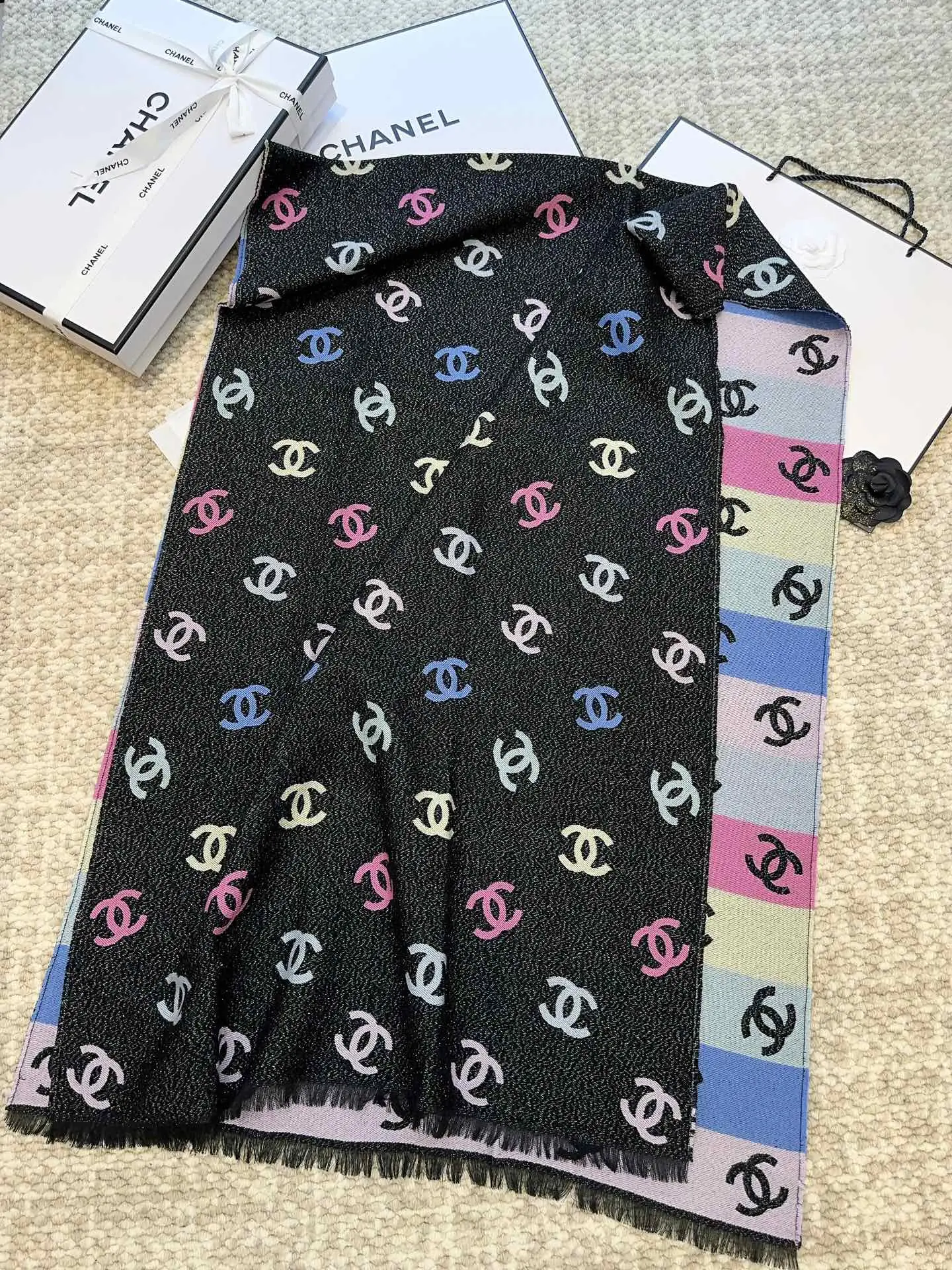 Chanel Rainbow Scarf