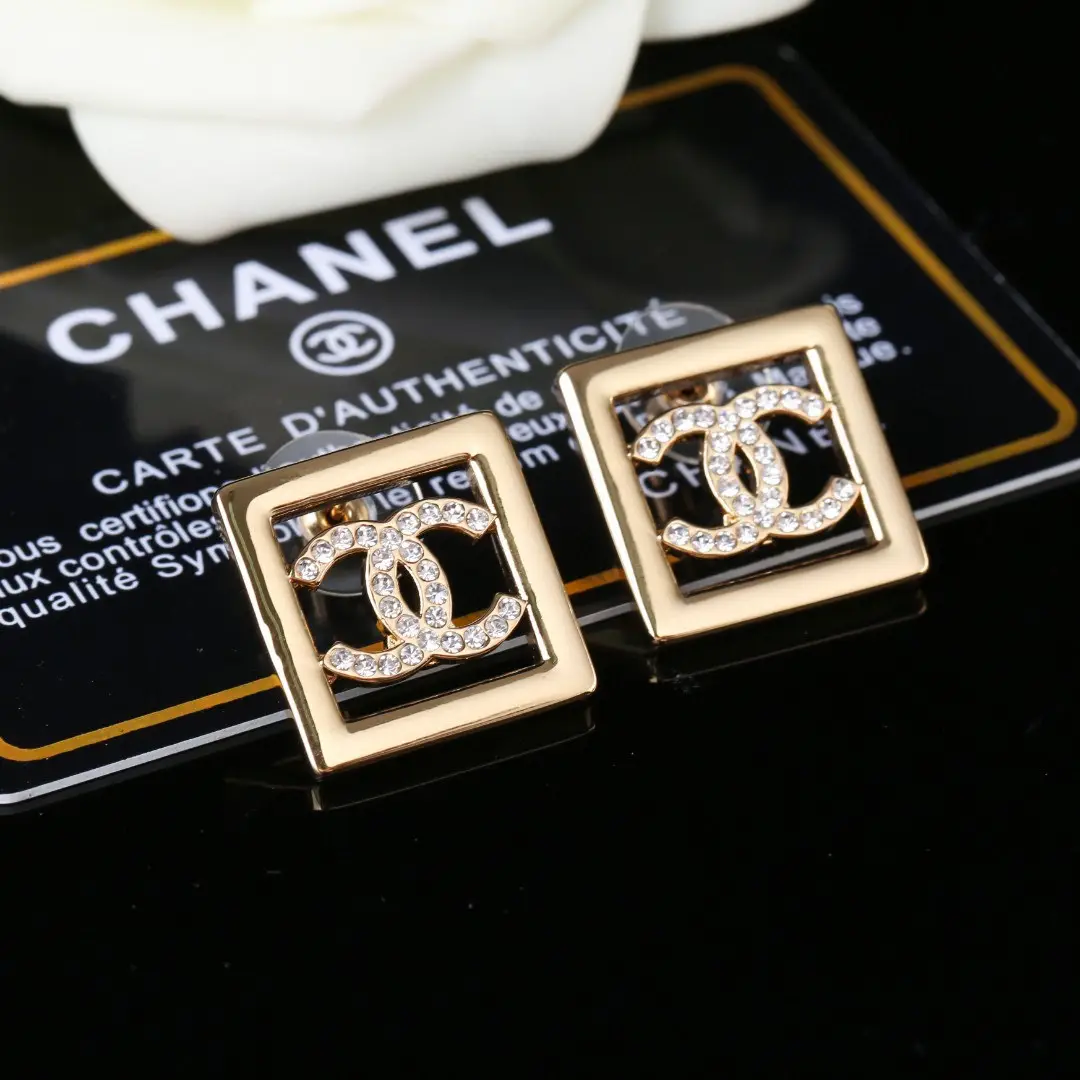 Chanel Square Double C Earrings