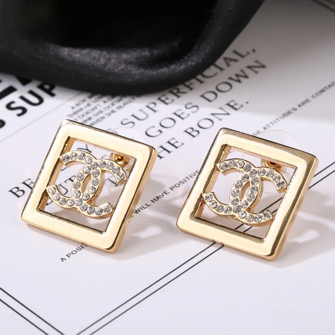 Chanel Square Double C Earrings