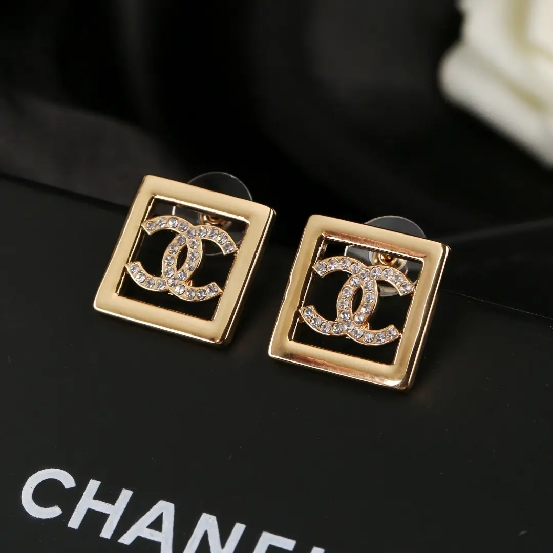 Chanel Square Double C Earrings