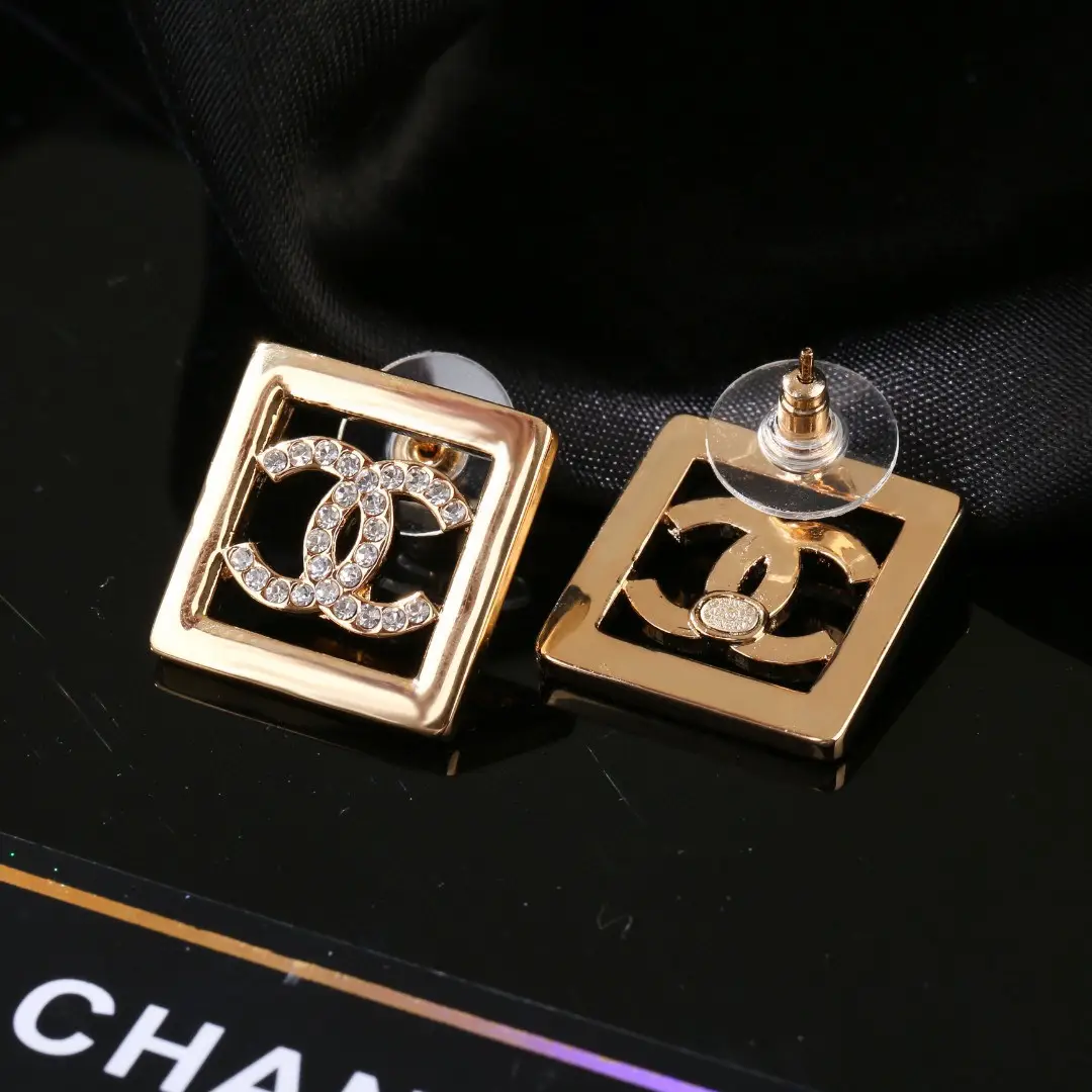 Chanel Square Double C Earrings