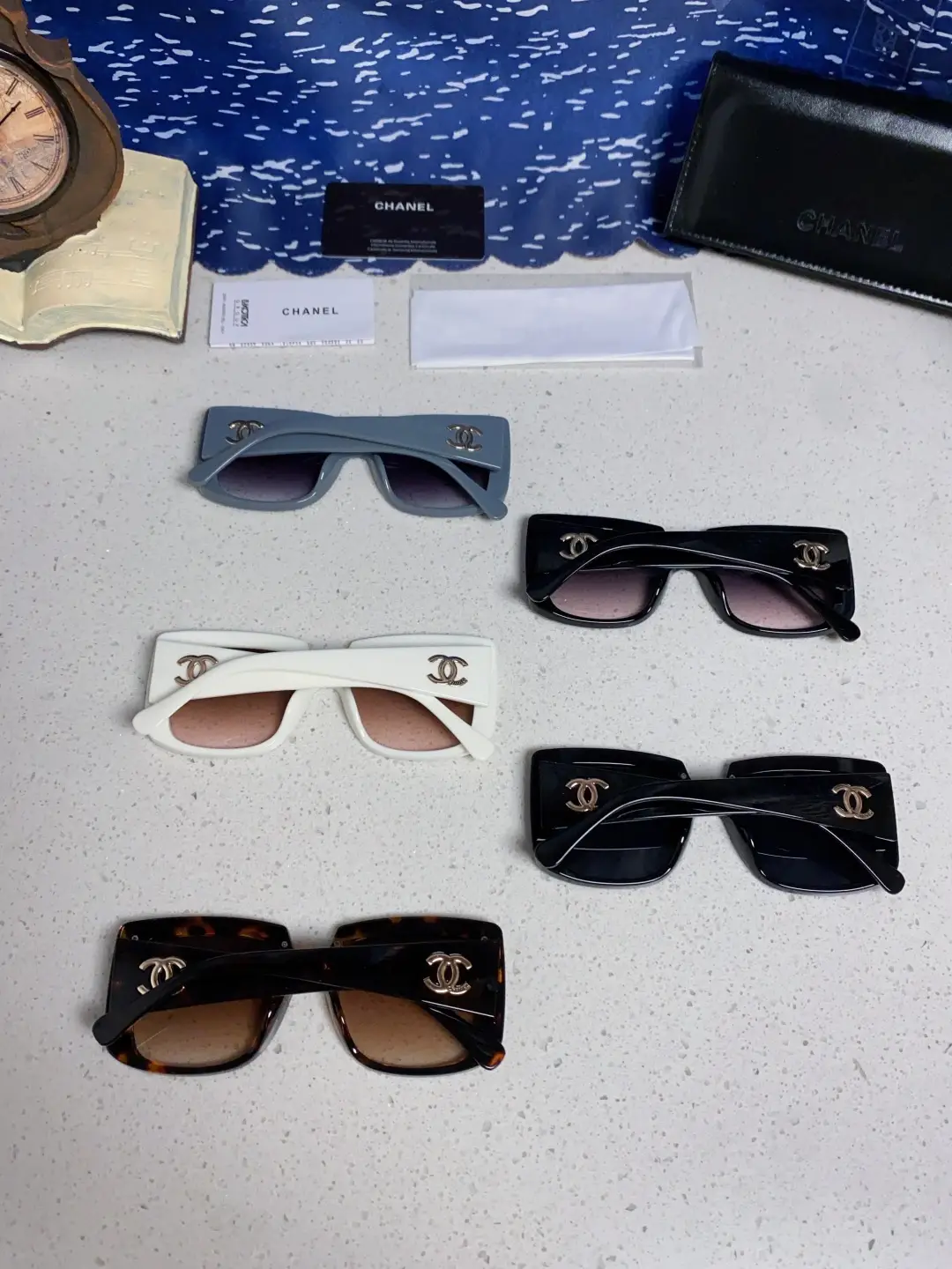 Chanel Square Metal-Rimmed Sunglasses Tortoiseshell