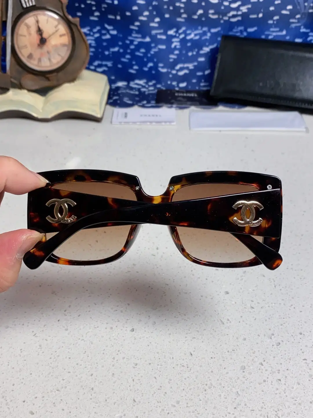 Chanel Square Metal-Rimmed Sunglasses Tortoiseshell