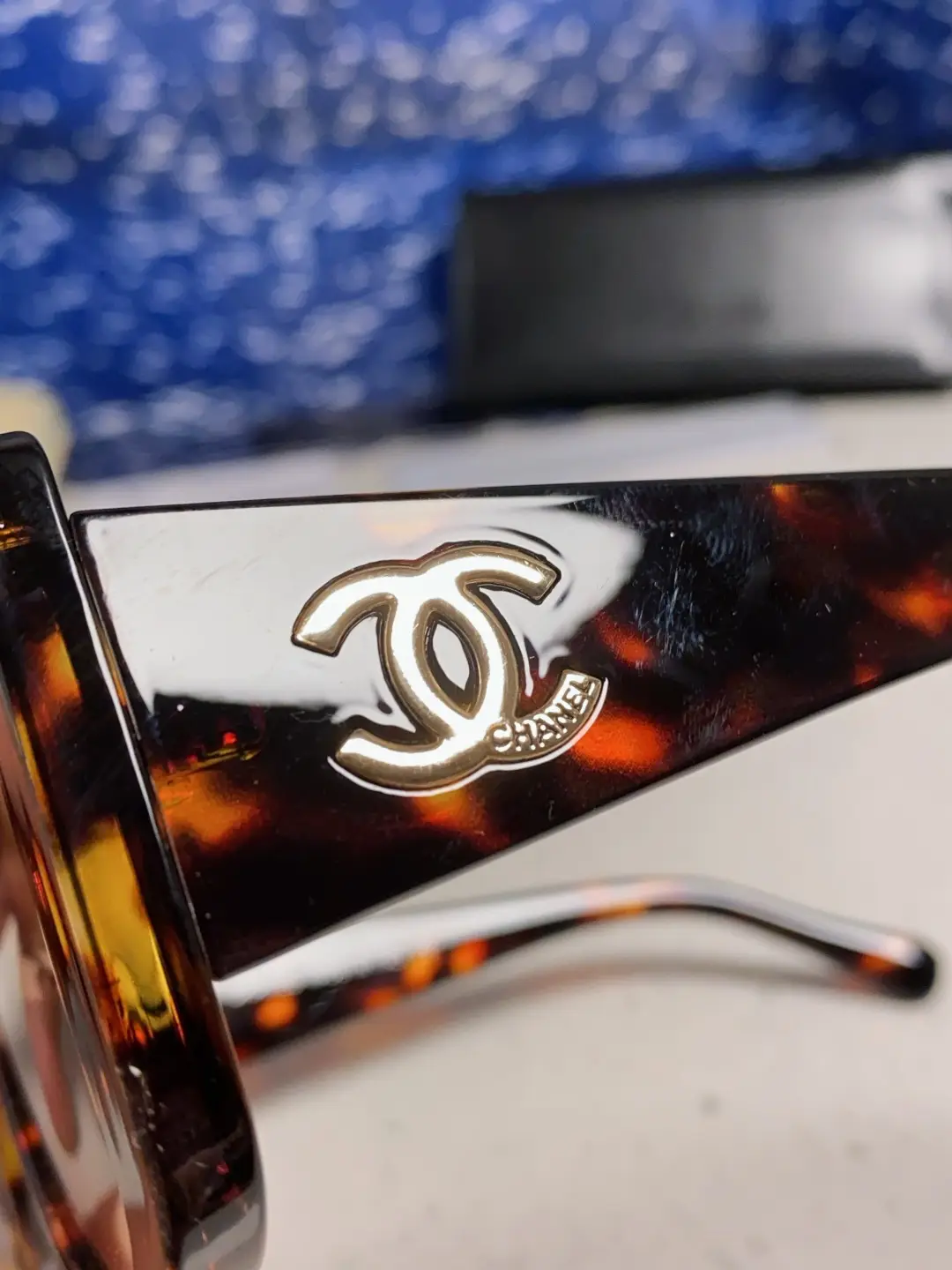 Chanel Square Metal-Rimmed Sunglasses Tortoiseshell