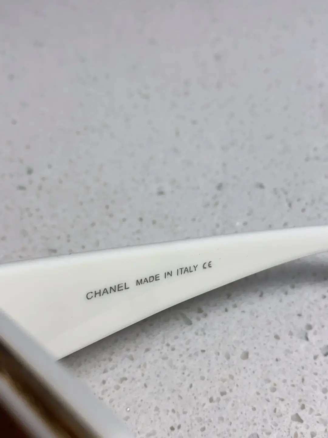 Chanel Square Metal-Rimmed Sunglasses White Brown