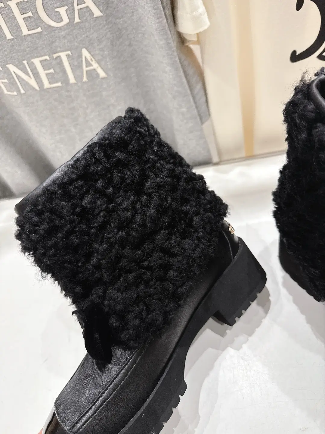 Chanel Wool Ankle Boots Black