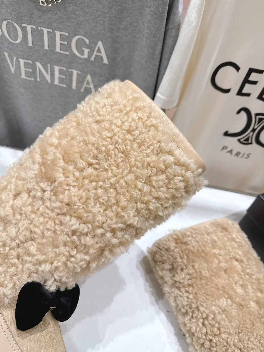 Chanel Wool Long Boots Beige