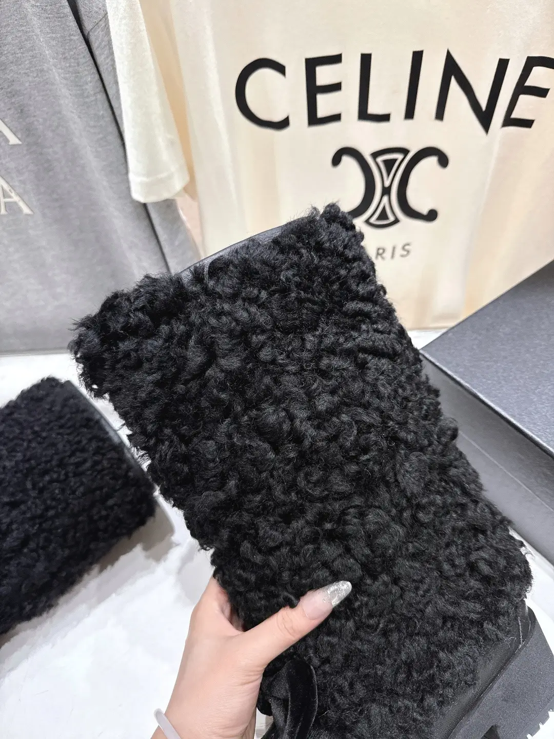 Chanel Wool Long Boots Black