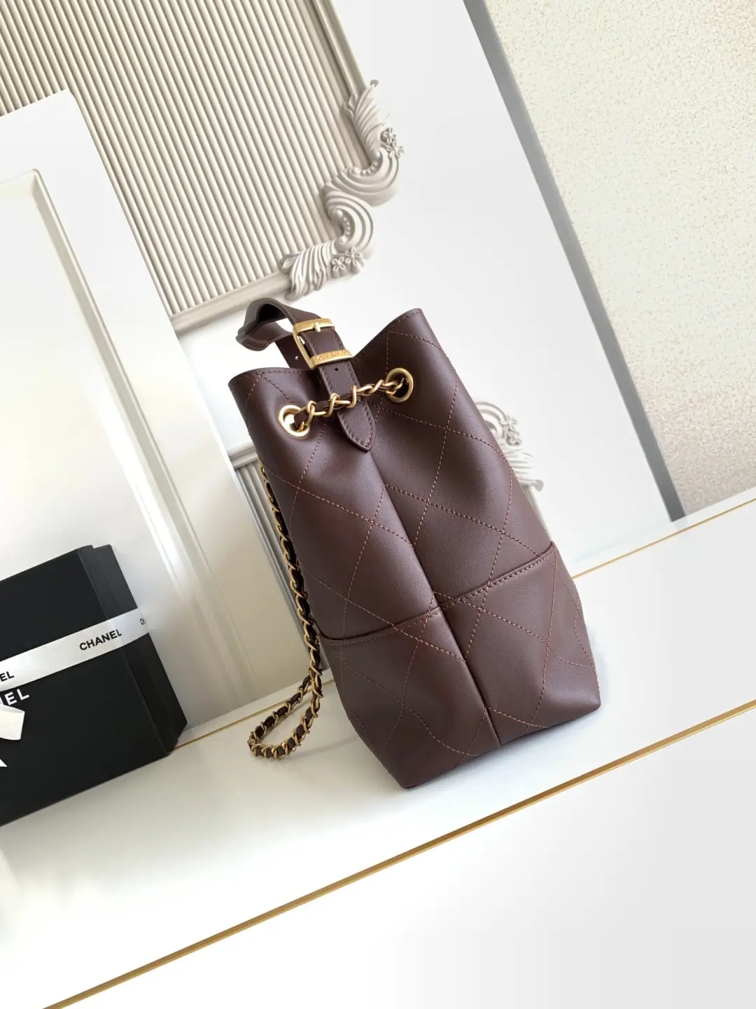 Chanel Small Shopping Bag AS5634 Burgundy