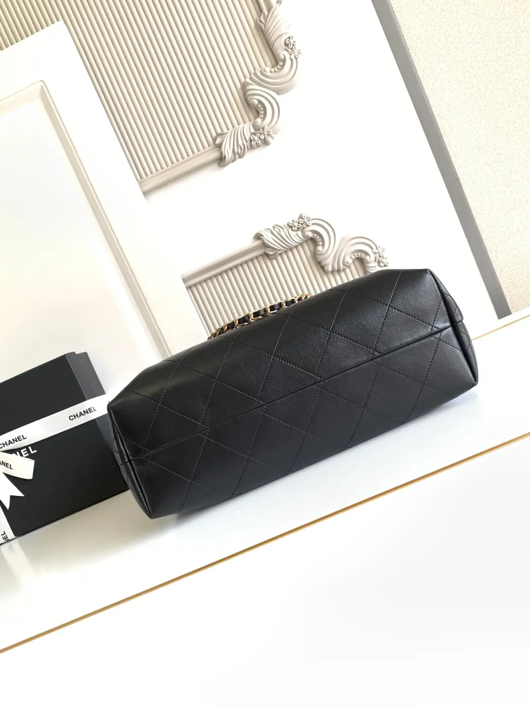 Chanel Small Shopping Bag Suede Calfskin AS5634 Burgundy