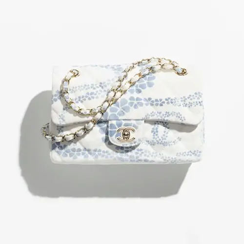 Chanel Flap Bag White Blue