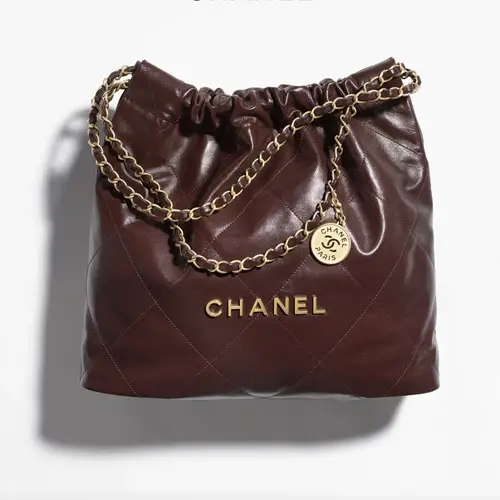 Chanel 22 Handbag Dark Brown 
