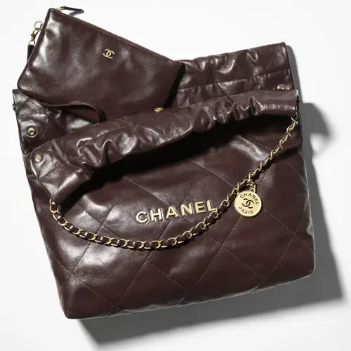 Chanel 22 Handbag Dark Brown 