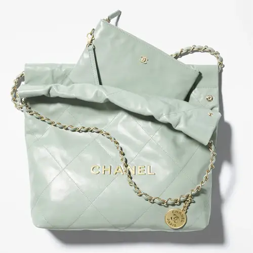 Chanel 22 Small Handbag Light Green