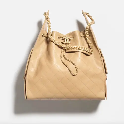 Chanel 25 Medium Handbag Dark Beige 