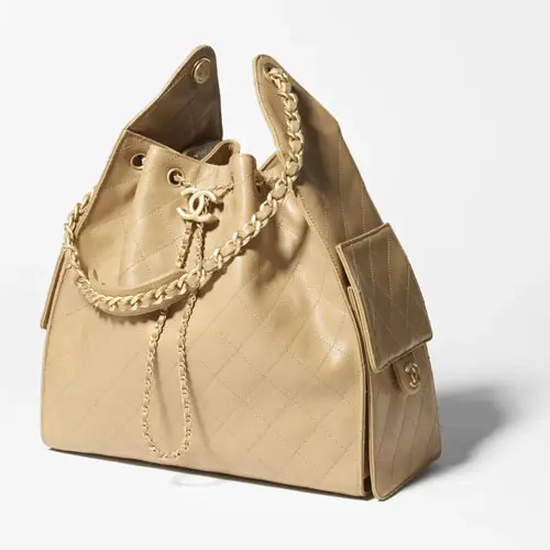 Reps Chanel 25 Medium Handbag Dark Beige 