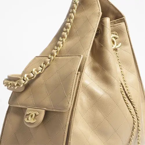 Reps Chanel 25 Medium Handbag Dark Beige 