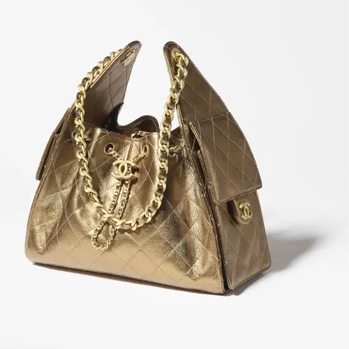 Chanel 25 Small Handbag Dark Gold