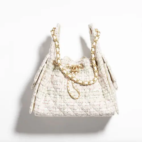 Chanel 25 Small Handbag Ecru Tweed