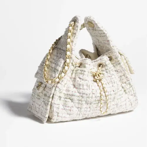 Chanel 25 Small Handbag Ecru Tweed