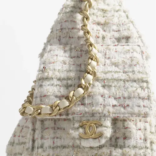 Chanel 25 Small Handbag Ecru Tweed