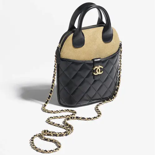 Chanel Chain Clutch Beige and Black