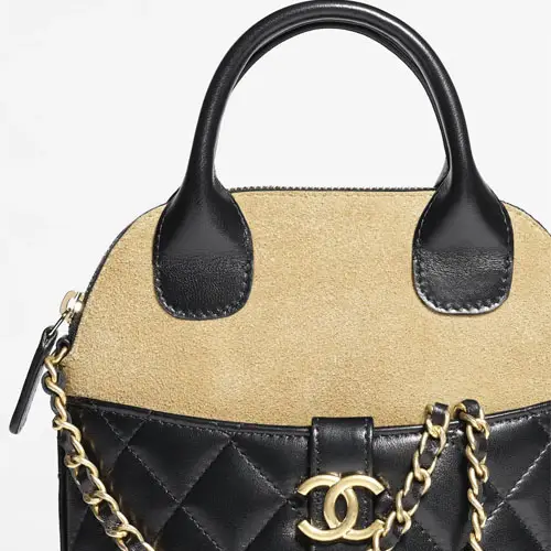 Chanel Chain Clutch Beige and Black