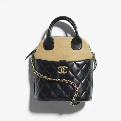 Chanel Chain Clutch Beige and Black