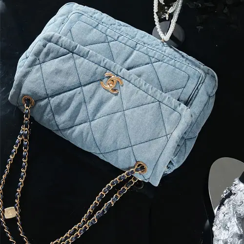 Chanel Denim Blue Chain Bag
