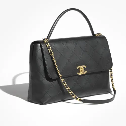 Cheap Chanel Maxi Flap Bag With Top Handle Black