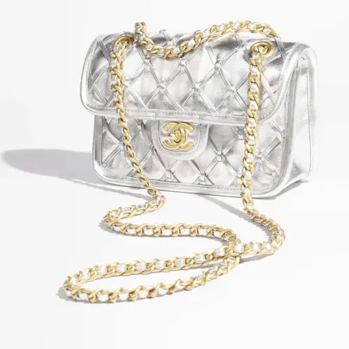 Chanel Mini Flap Bag Silvery