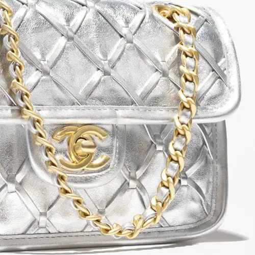 Chanel Mini Flap Bag Silvery