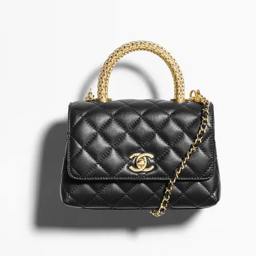 Replica bags Chanel Mini Flap Bag With Top Handle Black