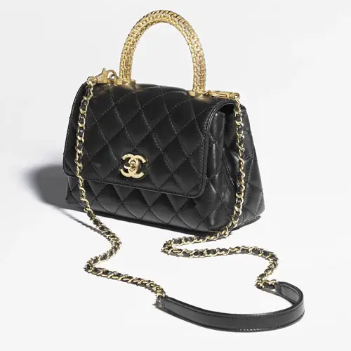 Replica bags Chanel Mini Flap Bag With Top Handle Black