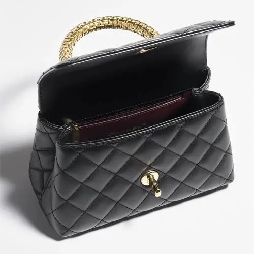 Replica bags Chanel Mini Flap Bag With Top Handle Black