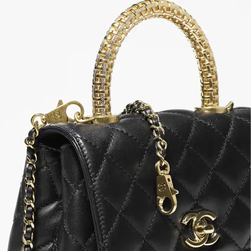 Replica bags Chanel Mini Flap Bag With Top Handle Black