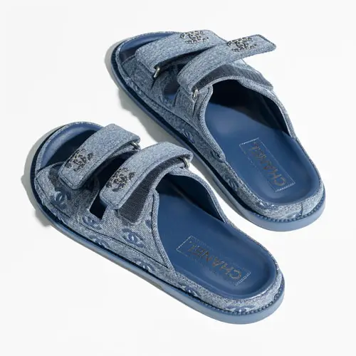 Chanel Mules Denim Blue