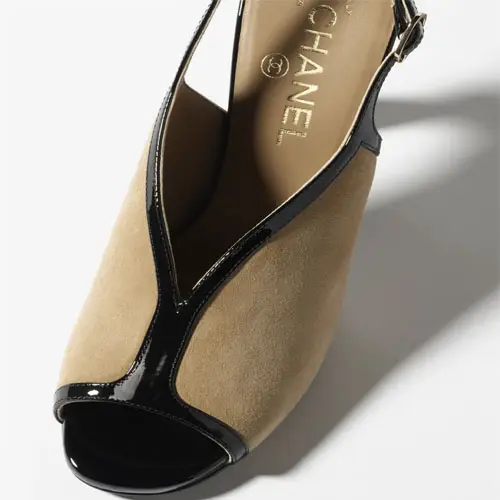 Chanel Sandals Beige and Black