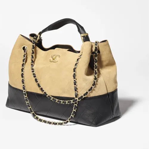 Chanel Shopping Bag Beige and Black