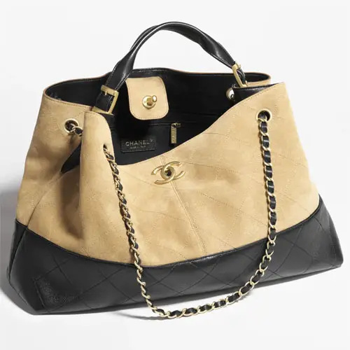 Chanel Shopping Bag Beige and Black