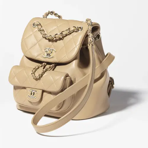 Chanel Small Backpack Dark Beige