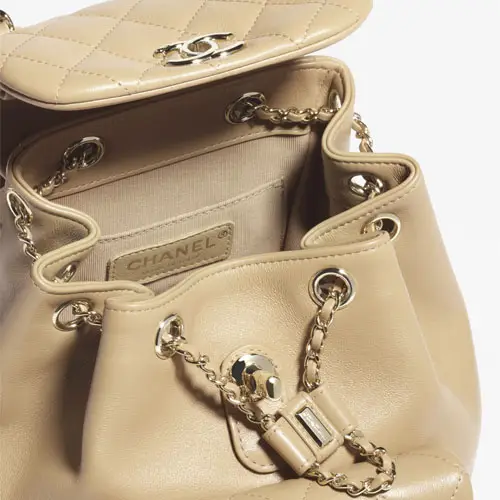 Chanel Small Backpack Dark Beige