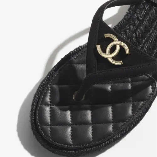Chanel Thongs Slippers Black